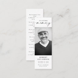 Obituary Photo Funeral Memorial Bookmark Card