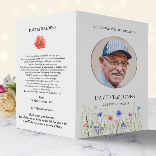 Obituary Program Colored Wildflowers Flyer