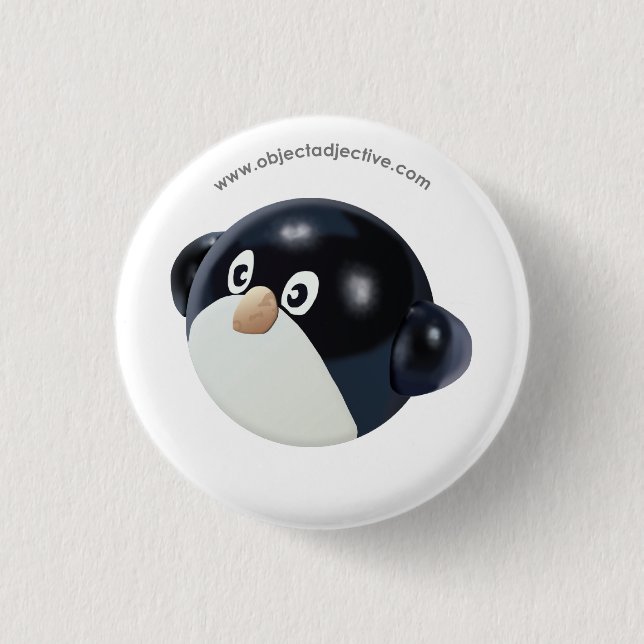 Object Adjective Penguin Pinback Button (Front)