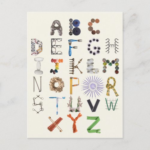 Object Alphabet Postcard  Back to School ABC Art