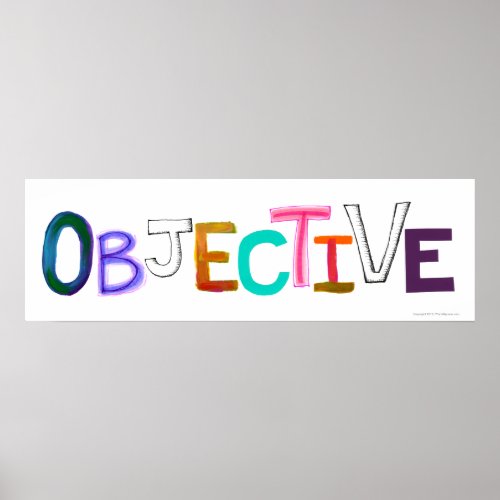 Objective word art rational fair legal unbiased poster