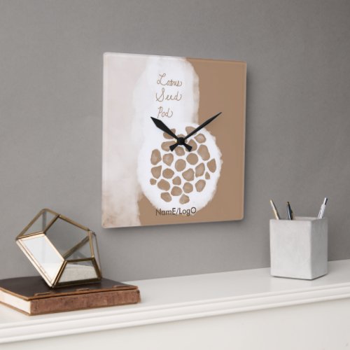 objet_11_lotus seed pod square wall clock