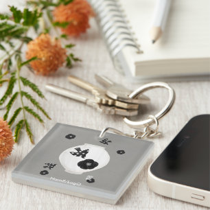 objet_22_camellia,bird and pottery acrylic keychain