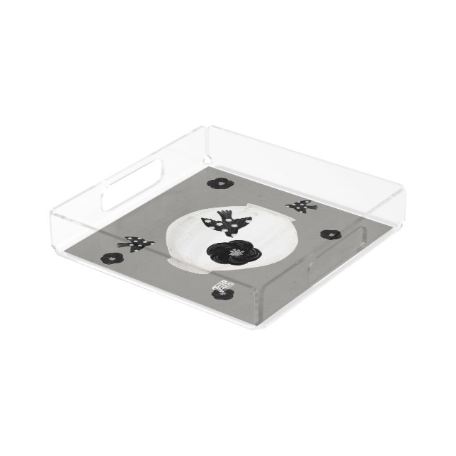objet_22_camellia,bird and pottery acrylic tray (Angled)