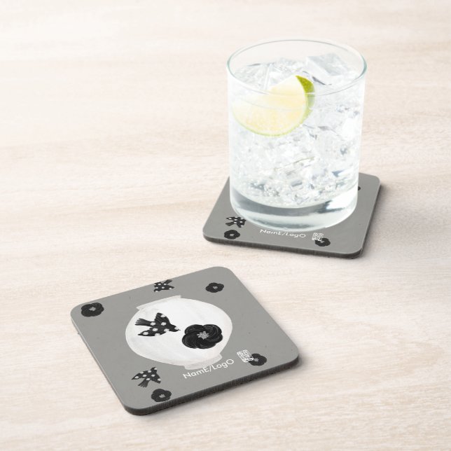 objet_22_camellia,bird and pottery hard plastic beverage coaster (Right Side)