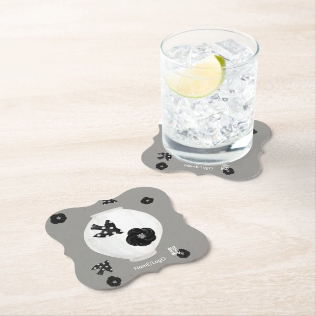 objet_22_camellia,bird and pottery paper coaster (Insitu)