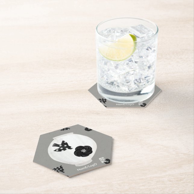 objet_22_camellia,bird and pottery paper coaster (Insitu)