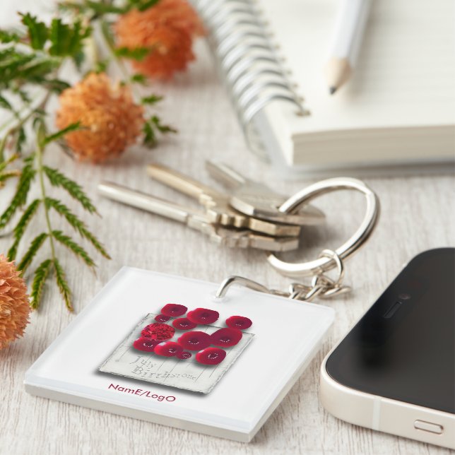 objet_4_variations on the ruby acrylic keychain (Front Right)