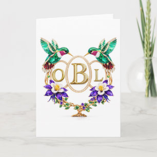 OBL Hummingbird Any Letters Custom Folded Wedding Invitation