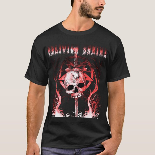 Oblivian Shrine Skull and Sword T-Shirt (Front)