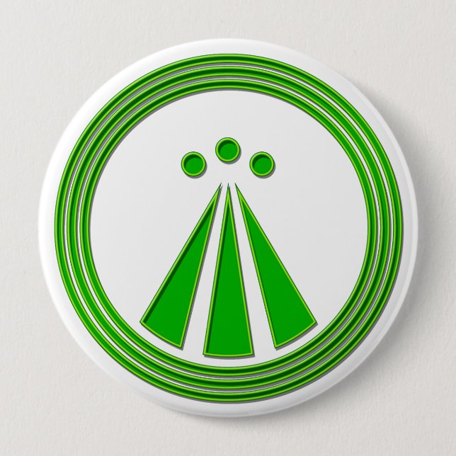 OBOD Symbol Neon Green Pinback Button (Front)