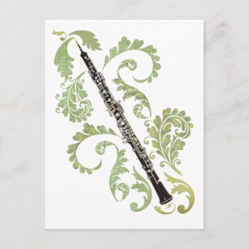 Oboe And Foliage Postcard by missprinteditions at Zazzle