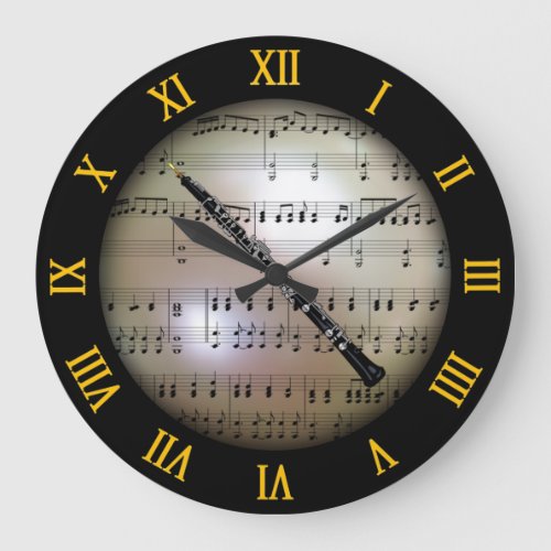 Oboe  Background The Musical Planet   Large Clock
