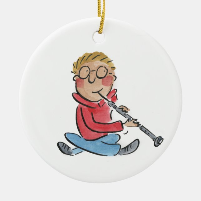 Oboe Ceramic Ornament (Front)