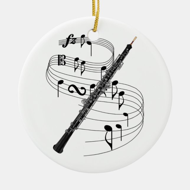 Oboe Ceramic Ornament (Front)