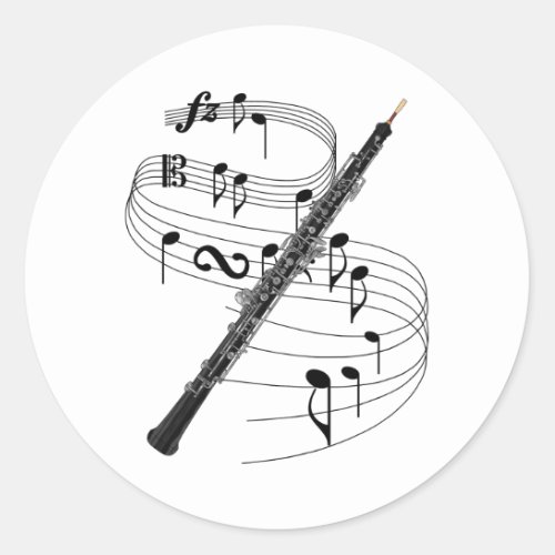 Oboe Classic Round Sticker