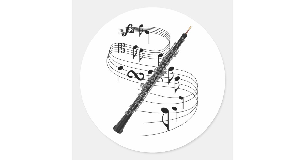 Oboe Classic Round Sticker | Zazzle
