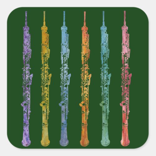 Oboe Crayons Square Sticker