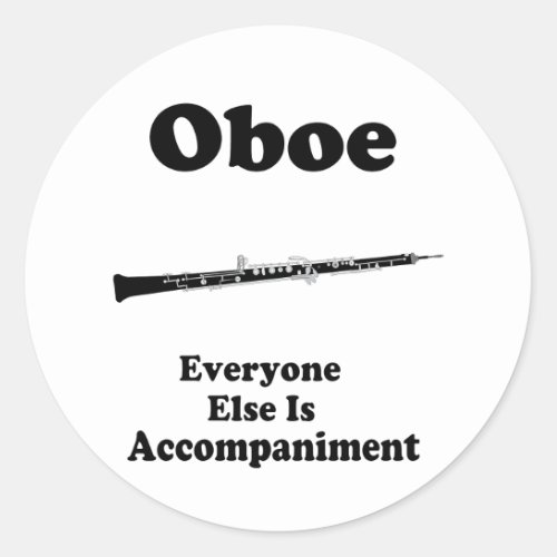 Oboe Gift Classic Round Sticker