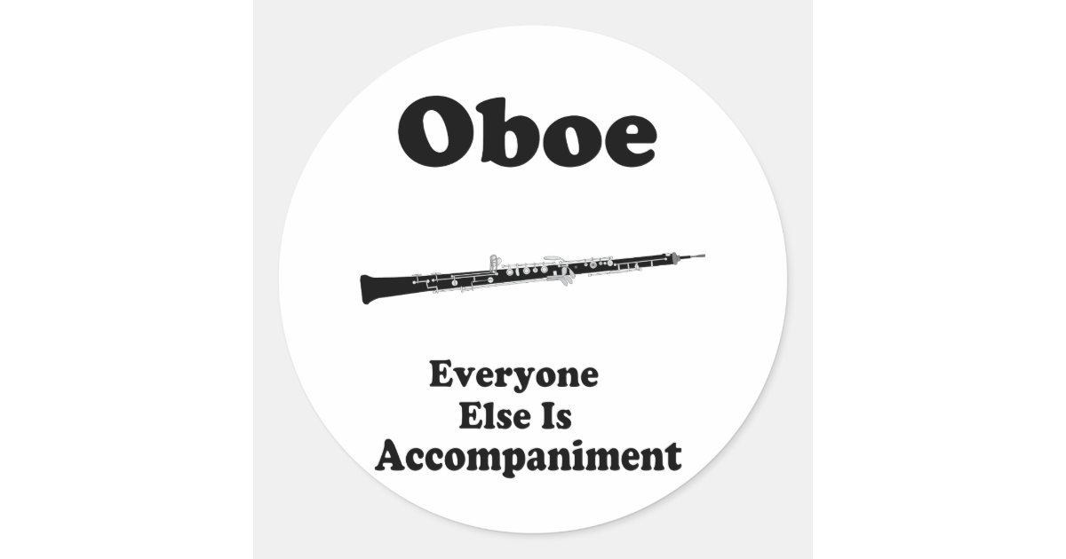 Oboe Gift Classic Round Sticker Zazzle