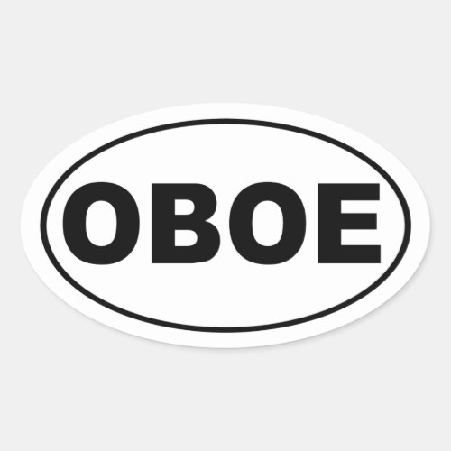 Oboe Gift Oval Sticker