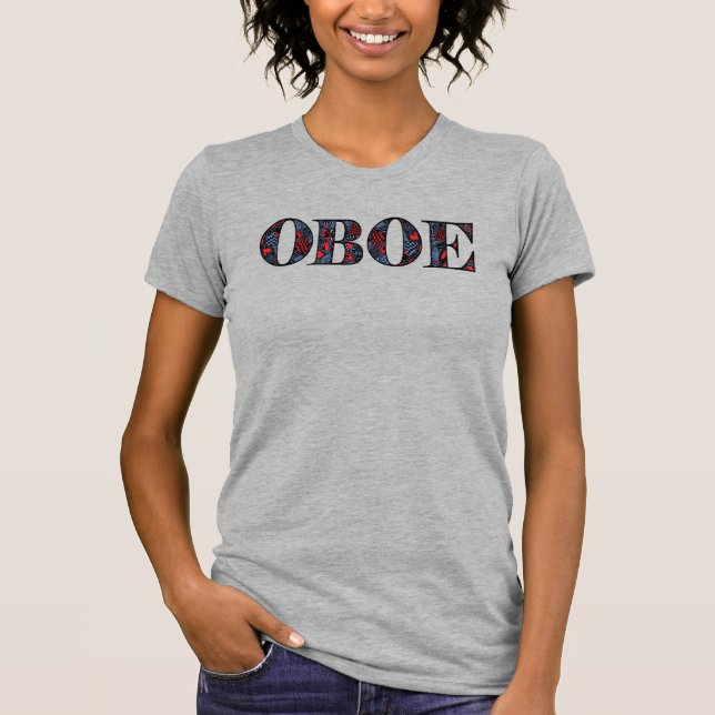 Oboe Heart Text T-Shirt (Front)