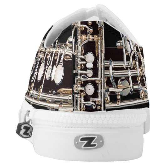 Oboe Key Mechanism Contrasting Views Low-Top Sneakers (Left Shoe Back)