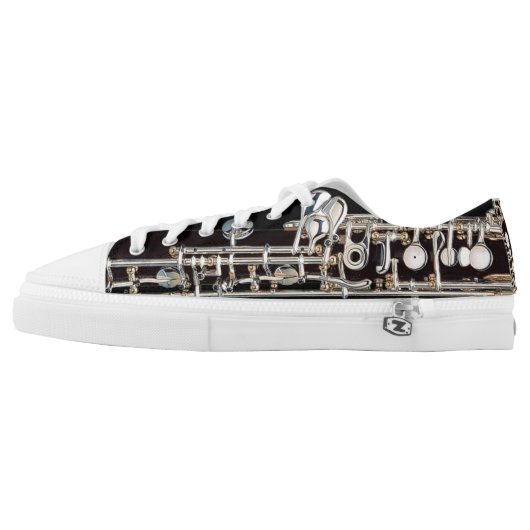 Oboe Key Mechanism Contrasting Views Low-Top Sneakers (Left Shoe Outside)