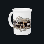 Oboe Keys Creamer Pitcher<br><div class="desc">Wrapped all the way around this striking creamer is a detailed section of an elegant oboe. The silver metal of the key mechanisms contrasts vividly with the rich, dark wood of the instrument itself. This item is part of a set and can be matched with a number of articles featuring...</div>