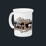 Oboe Keys Creamer Pitcher<br><div class="desc">Wrapped all the way around this striking creamer is a detailed section of an elegant oboe. The silver metal of the key mechanisms contrasts vividly with the rich, dark wood of the instrument itself. This item is part of a set and can be matched with a number of articles featuring...</div>