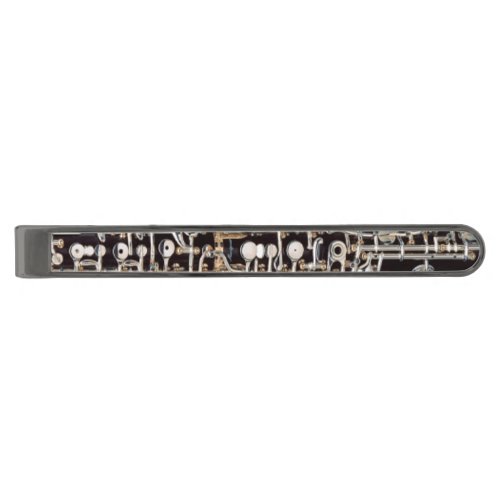 Oboe Keys Gunmetal Finish Tie Bar