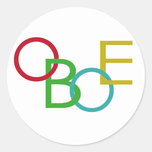 OBOE Letters Classic Round Sticker