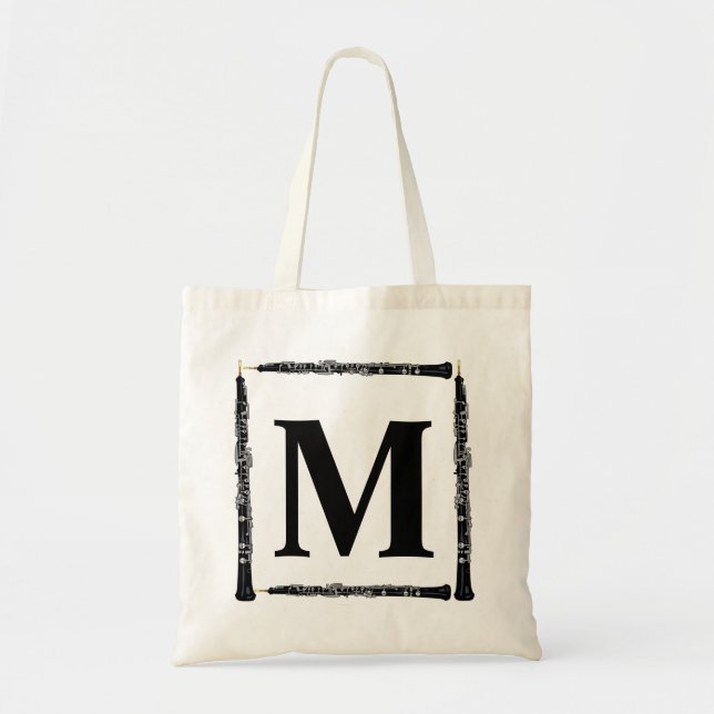 Oboe Monogram Oboist Player Double reed  Tote Bag (Front)