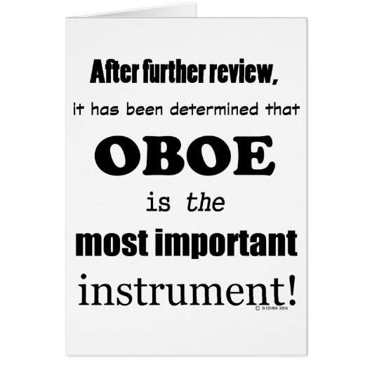 Oboe Most Important Instrument Cards (Front)