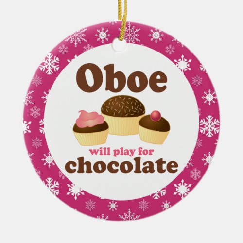 Oboe Music Cupcakes Christmas Ornament