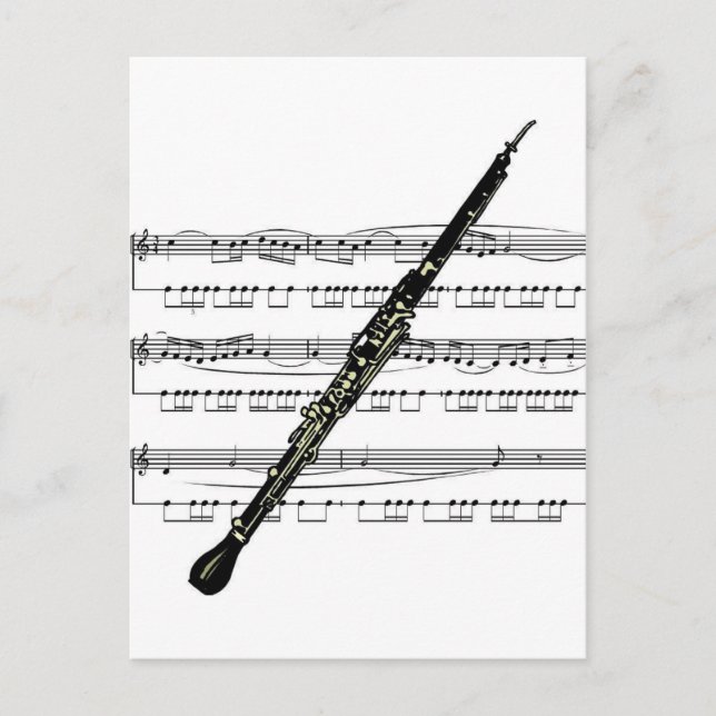 Oboe musical 01 B Postcard (Front)