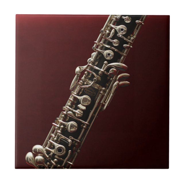 Oboe musical instrument ceramic tile (Front)