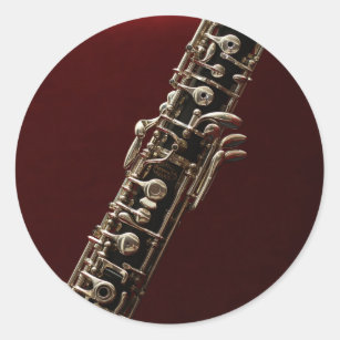 Oboe musical instrument classic round sticker