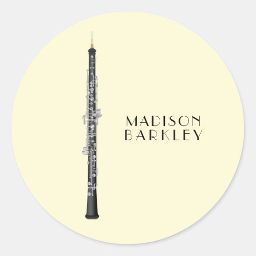 Oboe Musician Music Teacher Classic Round Sticker
