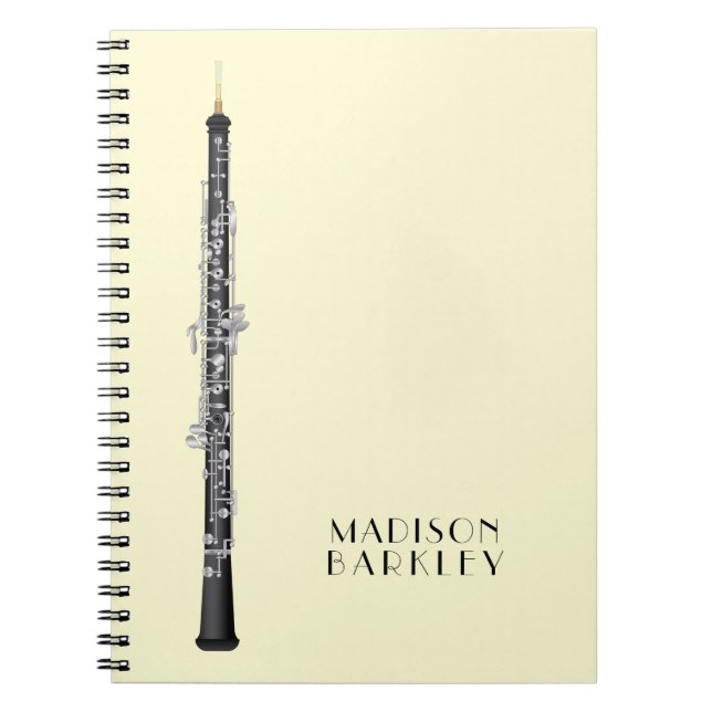 Oboe Musician Music Teacher Notebook (Front)