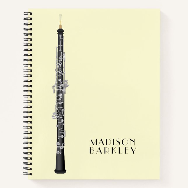 Oboe Musician Music Teacher Notebook (Front)