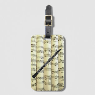 Oboe On Rolled Sheet Music ~ Luggage Tag
