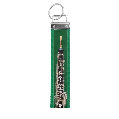 Oboe on Your Choice of Background Color Wrist Keychain