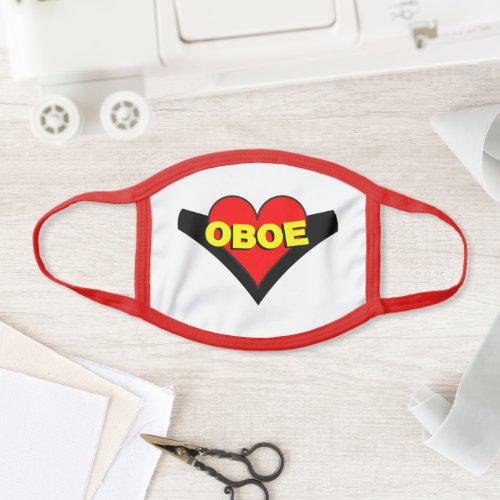 Oboe Over Heart Face Mask
