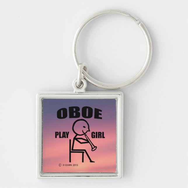 Oboe Play Girl Keychain (Front)