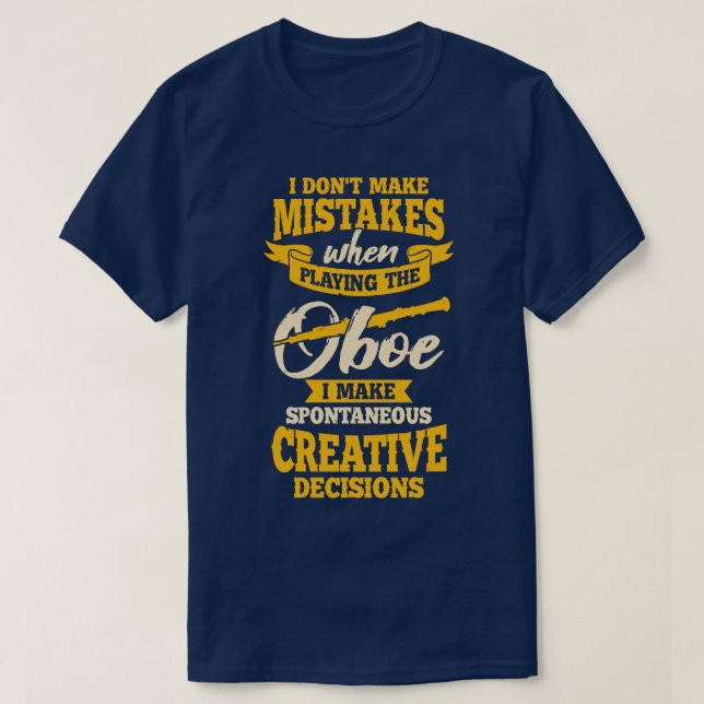 Oboe Player Instrument Oboist Gift T-Shirt (Design Front)