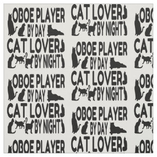 Oboe Player Loves Cats Fabric