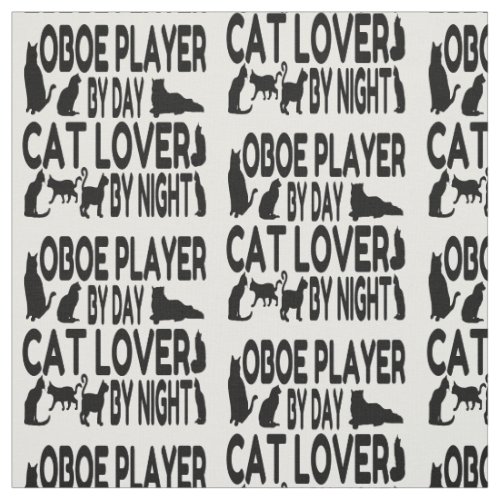 Oboe Player Loves Cats Fabric