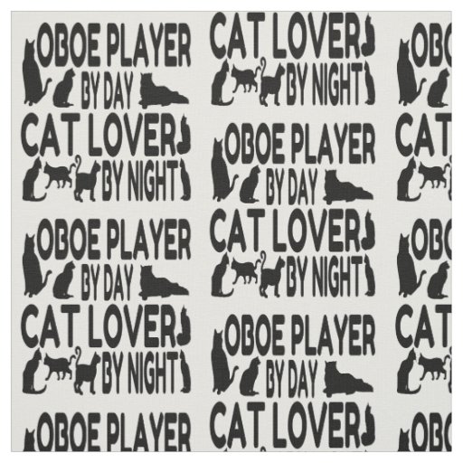 Oboe Player Loves Cats Fabric