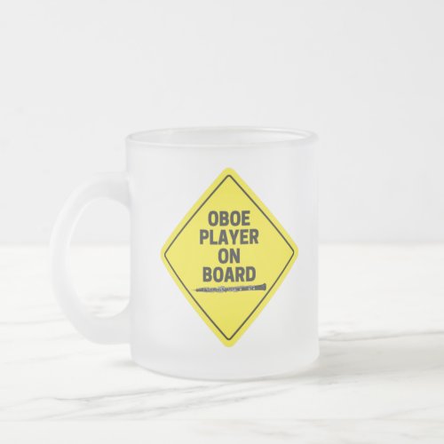 Oboe Player On Board Oboist Funny  Frosted Glass Coffee Mug